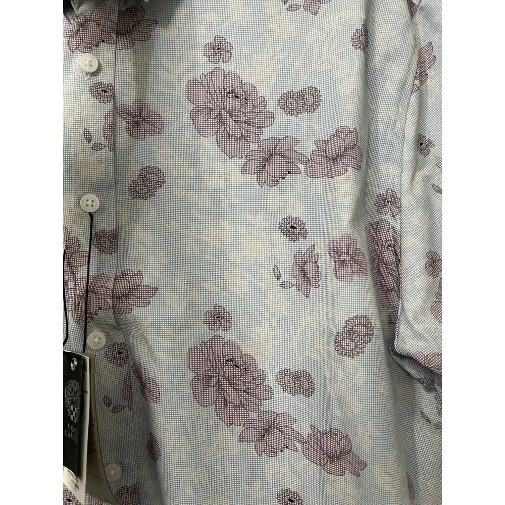 NWT Vince Camuto Men’s Floral Short Sleeve Button Down Shirt Sz L Style 2.0